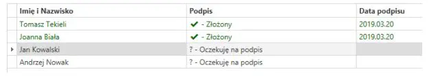 Zarządzanie wieloma podpisami