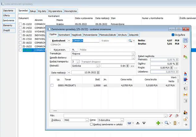 obsługa procesów w comarch erp xl