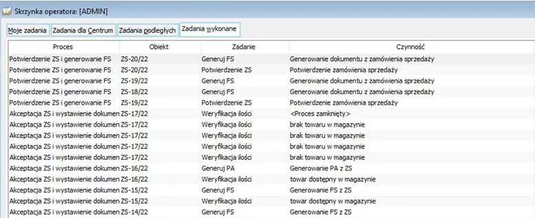 obsługa procesów w comarch erp xl