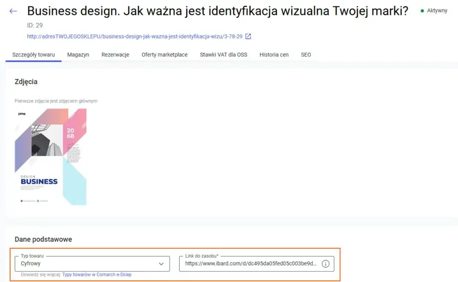 Comarch e-sklep Nowy typ towaru2
