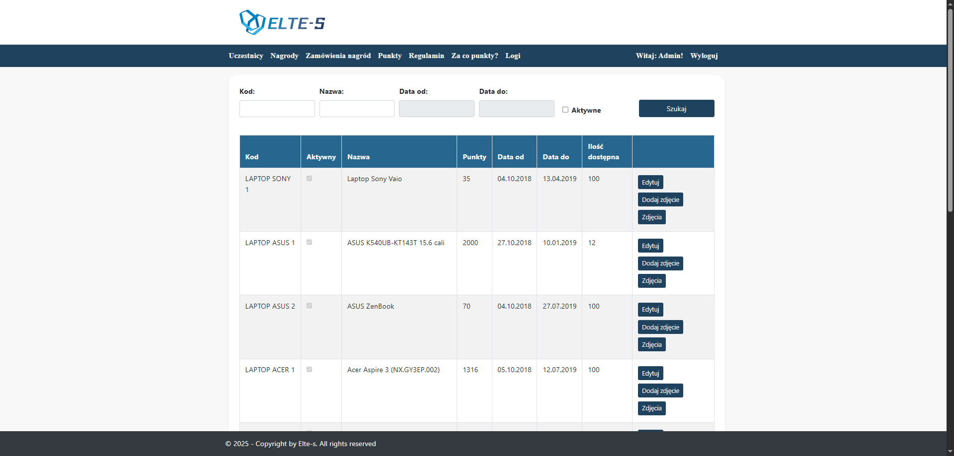 ELTE-S System lojalnościowy2