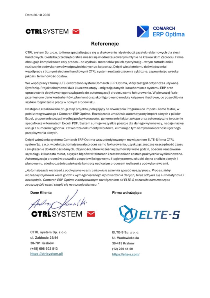 Referencja CTRL system
