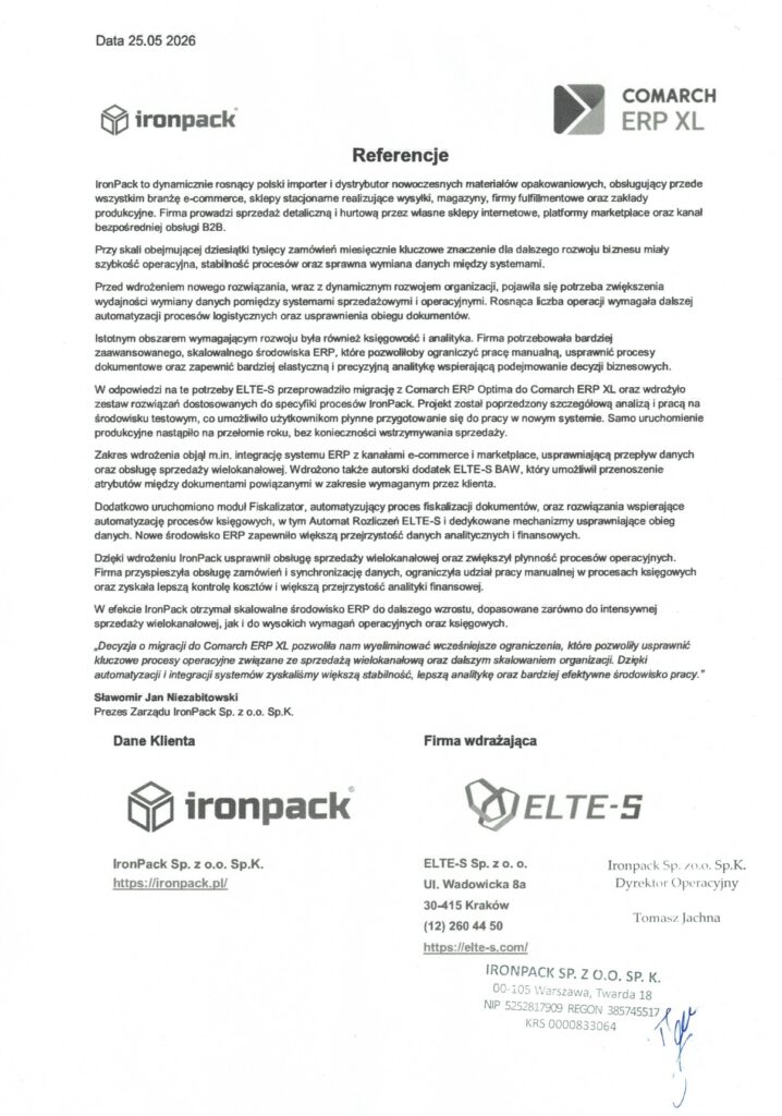 Referencja Ironpack
