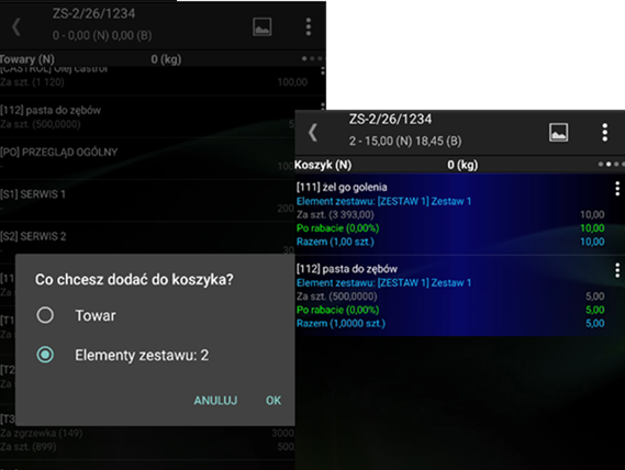 Obsługa zestawów produktowych w Comarch Mobile 2026.2.